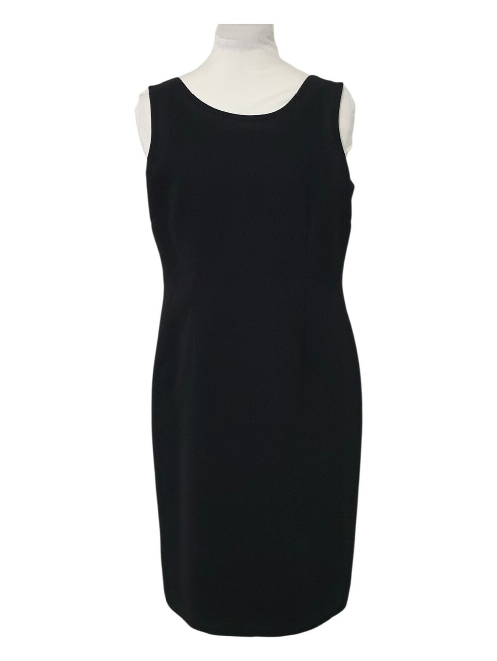 VTG Evan Picone Black Sleeveless Midi Sheath Dress Size 10 LBD Office Capsule